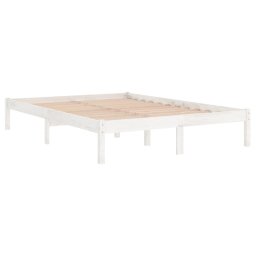 vidaXL Bedframe massief grenenhout wit 160x200 cm