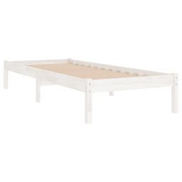 vidaXL Bedframe massief grenenhout wit 90x200 cm