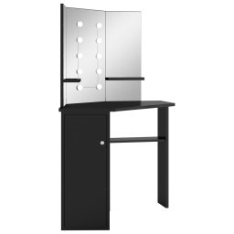 vidaXL Hoekkaptafel met LED 111x54x141,5 cm zwart