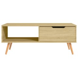 vidaXL Salontafel 100x49,5x43 cm bewerkt hout sonoma eikenkleurig