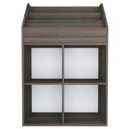 vidaXL Kindertijdschriftenrek 71x30x114 cm bewerkt hout grijs en eiken