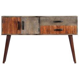 vidaXL Wandtafel 120x35x75 cm massief ruw mangohout grijs