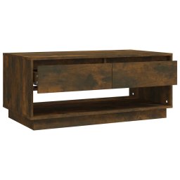 vidaXL Salontafel 102,5x55x44 cm bewerkt hout gerookt eikenkleurig