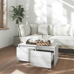 vidaXL Salontafel 90x50x41,5 cm bewerkt hout grijs sonoma eikenkleurig