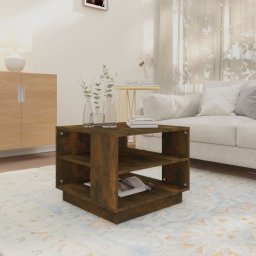 vidaXL Salontafel 55x55x43 cm bewerkt hout gerookt eikenkleurig