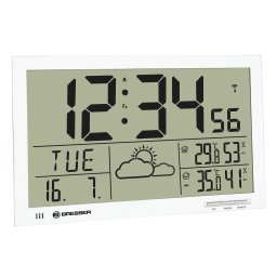 Bresser MyTime Jumbo LCD Weer Wandklok - Wit