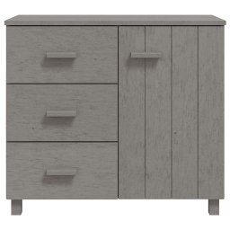 vidaXL Dressoir HAMAR 90x40x80 cm massief grenenhout lichtgrijs