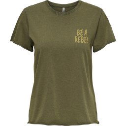 ONLY - Maat XS - ONLLUCY LIFE S/S REG LEO TOP BOX CS JRS Dames T-shirt