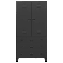 vidaXL Kledingkast industrieel 90x50x180 cm metaal zwart
