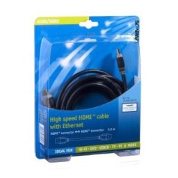 Scanpart High Speed HDMI kabel met Ethernet 5.0m HDMI kabel Zwart