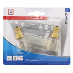 Scanpart ovenlamp E14 25W 300 graden buis 190Lm 2-pack Oven accessoire