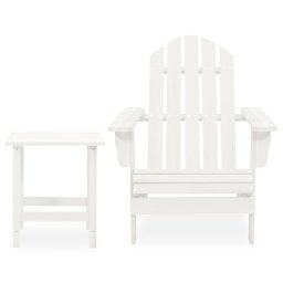 vidaXL Tuinstoel Adirondack met tafel massief vurenhout wit