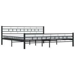 vidaXL Bedframe staal zwart 200x200 cm