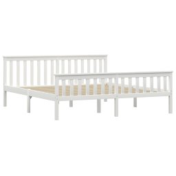 vidaXL Bedframe massief grenenhout wit 180x200 cm