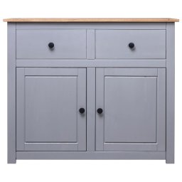 vidaXL Dressoir Panama Range 93x40x80 cm massief grenenhout grijs