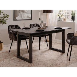 Verlengbare eettafel AUSTINA 160>200 cm zwart/antraciet