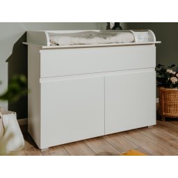 Commode met luierplank IMMA 2 deuren 1 lade wit