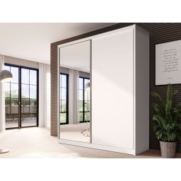 Kast MACRO 2 schuifdeuren 180 cm alpine wit met spiegel