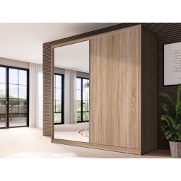 Kast MACRO 2 schuifdeuren 208 cm sonoma eik met spiegel