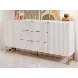 Dressoir EDINA 2 deuren 3 lades wit
