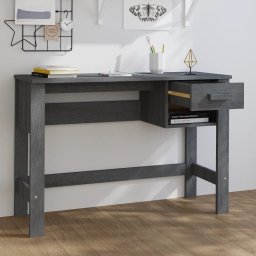 vidaXL Bureau HAMAR 110x40x75 cm massief grenenhout donkergrijs