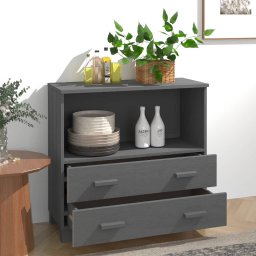 vidaXL Dressoir HAMAR 85x35x80 cm massief grenenhout donkergrijs