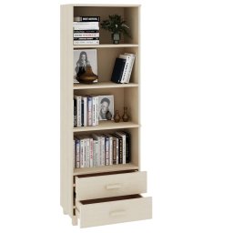 vidaXL Hoge kast HAMAR 60x35x180 cm massief grenenhout honingbruin
