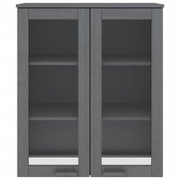 vidaXL Opzetkast HAMAR 85x35x100 cm massief grenenhout donkergrijs