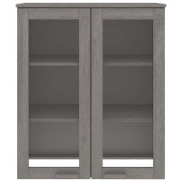 vidaXL Opzetkast HAMAR 85x35x100 cm massief grenenhout lichtgrijs