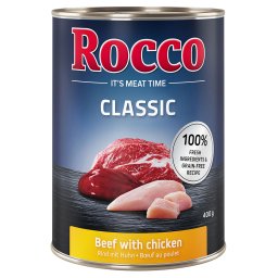 6x400g Rund met Kip Rocco Hondenvoer