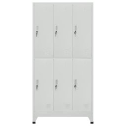 vidaXL Lockerkast met 6 vakken 90x45x180 cm staal grijs