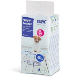 - Dubbelpak Medium: L 45 x B 30 cm, 2 x 50 Stuks - Savic Puppy Trainer Pads