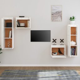 vidaXL Tv-meubelen 4 st massief grenenhout wit