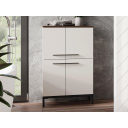 Commode YONA 4 deuren kasjmier/walnoot