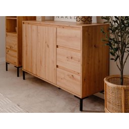 Commode BONIFACIO 2 deuren 3 lades artisan eik