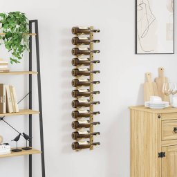 vidaXL Wijnrek voor 12 flessen wandmontage ijzer goudkleurig