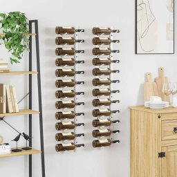 vidaXL Wijnrekken 2 st voor 12 flessen wandmontage ijzer wit