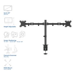 ACT AC8302 dubbele monitorsteun