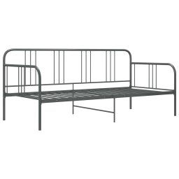 vidaXL Slaapbank metaal grijs 90x200 cm