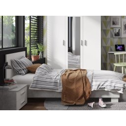 Bed SAMMOU 90x200 cm beton/wit