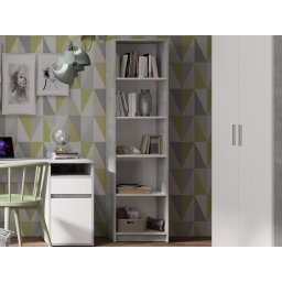 Boekenkast SAMMOU 5 vakken beton/wit