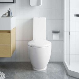 vidaXL Toilet met afvoer achter keramiek wit