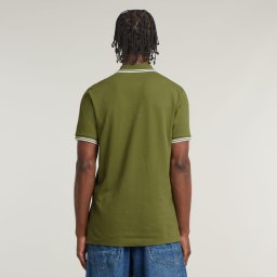 Dunda Slim Stripe Polo - Wit - Heren