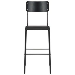 vidaXL Barstoelen 2 st massief multiplex staal zwart