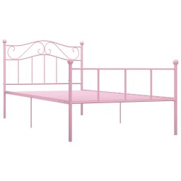 vidaXL Bedframe metaal roze 90x200 cm