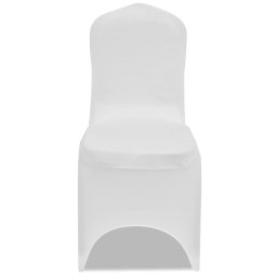 vidaXL Stoelhoezen stretch wit 100 st