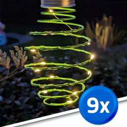 Solar led hanglamp fiesta green op zonne energie - set van 9