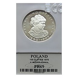 100 zł 1975 Helena Modrzejewska - Grading PR69