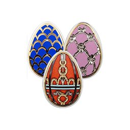 Cook Islands - 2012, 3x 5 Dollars - Jaja Faberge - czerwone, granatowe, filoetowe