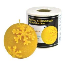 Świeca woskowa - KULA Z PŁATKIEM ŚNIEGU